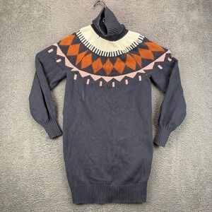 FREE‎ ASSEMBLY Women's Size S Knit Turtleneck Sweater Dress Fair Isle Pattern